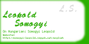 leopold somogyi business card